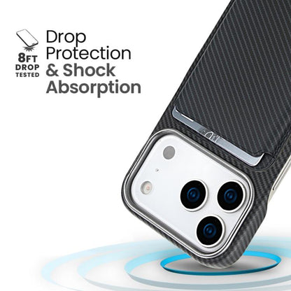Carbon Fiber MagSafe Magnetic Card Holder Phone Case, For iPhone 18 Pro / 17 Pro, For iPhone 18 Pro Max / 17 Pro Max, For iPhone 17, For iPhone Air, For iPhone 16 Pro Max