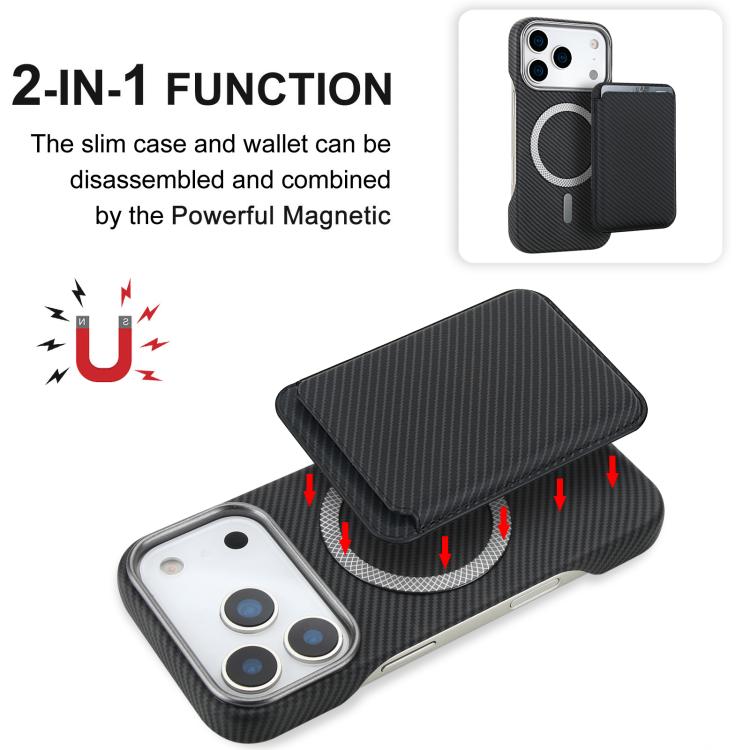 Carbon Fiber MagSafe Magnetic Card Holder Phone Case, For iPhone 18 Pro / 17 Pro, For iPhone 18 Pro Max / 17 Pro Max, For iPhone 17, For iPhone Air, For iPhone 16 Pro Max
