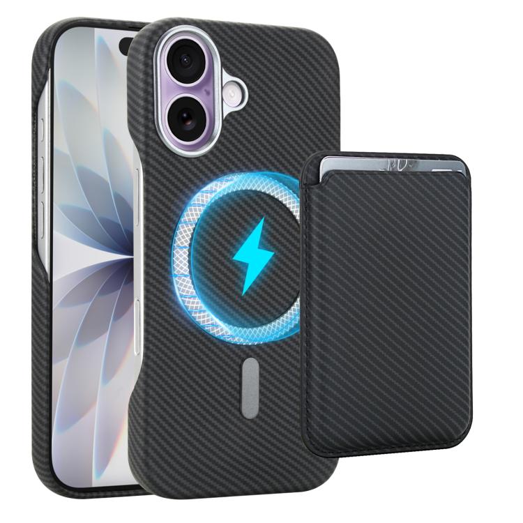 Carbon Fiber MagSafe Magnetic Card Holder Phone Case, For iPhone 17 Pro Max, For iPhone 17 Pro, For iPhone 17, For iPhone Air