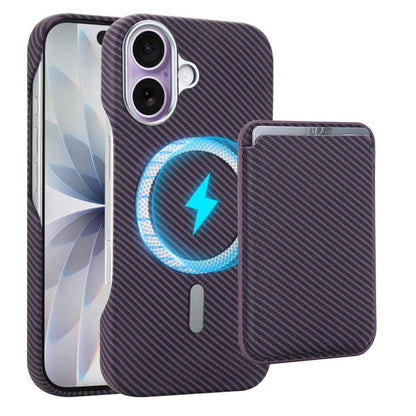 Carbon Fiber MagSafe Magnetic Card Holder Phone Case, For iPhone 17 Pro Max, For iPhone 17 Pro, For iPhone 17, For iPhone Air