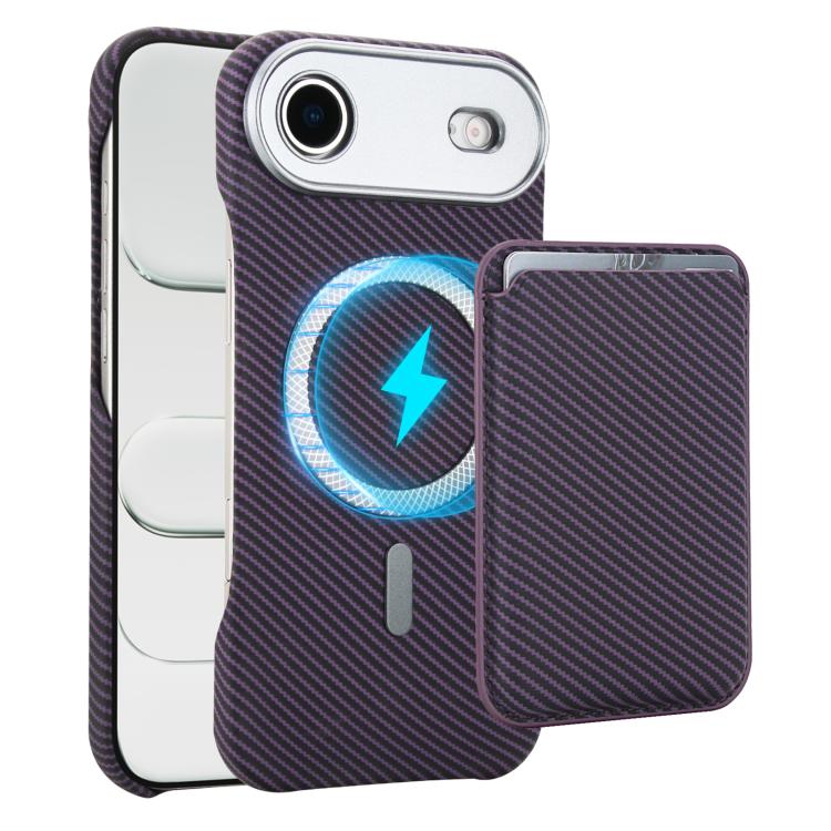 Carbon Fiber MagSafe Magnetic Card Holder Phone Case, For iPhone 17 Pro Max, For iPhone 17 Pro, For iPhone 17, For iPhone Air