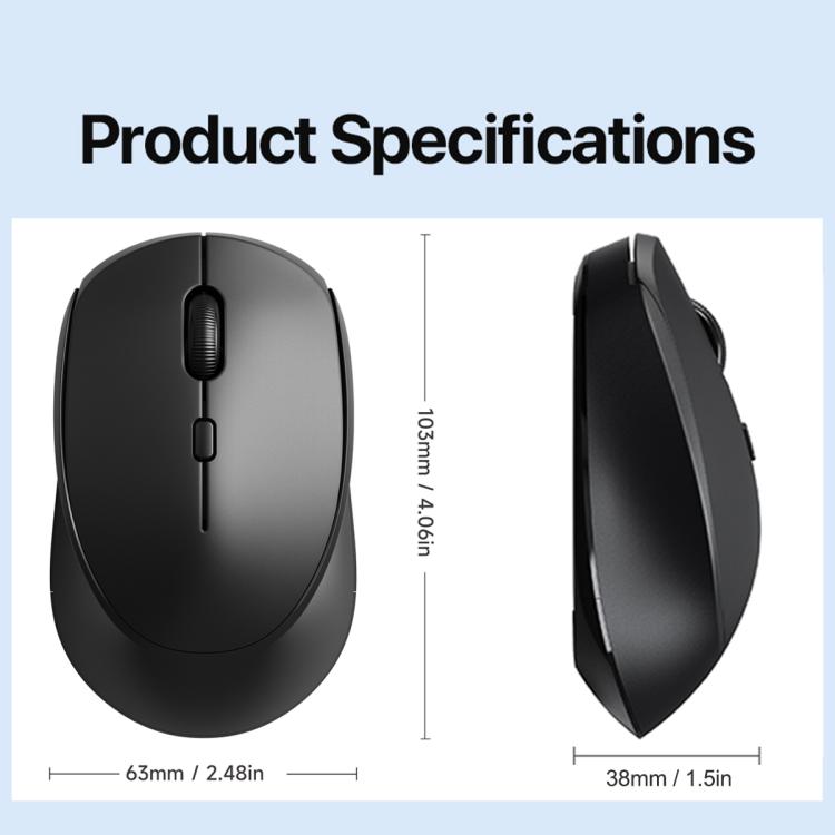 DUX DUCIS DM Series Bluetooth 2.4GHz Wireless Mouse, 1600/1200/800DPI