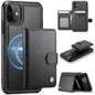 JEEHOOD J09 Buckle Card Bag MagSafe Magnetic Style RFID Leather Phone Case, For iPhone 13 Pro, For iPhone 13, For iPhone 12 / 12 Pro, For iPhone 11 Pro Max