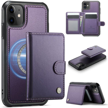 JEEHOOD J09 Buckle Card Bag MagSafe Magnetic Style RFID Leather Phone Case, For iPhone 11, For iPhone 11 Pro