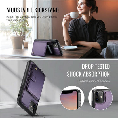 JEEHOOD J09 Buckle Card Bag MagSafe Magnetic Style RFID Leather Phone Case, For iPhone 11, For iPhone 11 Pro