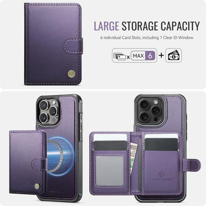 JEEHOOD J09 Buckle Card Bag MagSafe Magnetic Style RFID Leather Phone Case, For iPhone 14 Pro, For iPhone 14 Pro Max, For iPhone SE 2022 / SE 2020 / 8 / 7, For iPhone 13 Pro Max