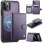 JEEHOOD J09 Buckle Card Bag MagSafe Magnetic Style RFID Leather Phone Case, For iPhone 13 Pro, For iPhone 13, For iPhone 12 / 12 Pro, For iPhone 11 Pro Max
