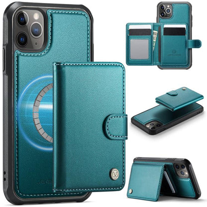 JEEHOOD J09 Buckle Card Bag MagSafe Magnetic Style RFID Leather Phone Case, For iPhone 11, For iPhone 11 Pro