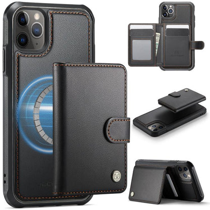 JEEHOOD J09 Buckle Card Bag MagSafe Magnetic Style RFID Leather Phone Case, For iPhone 11, For iPhone 11 Pro