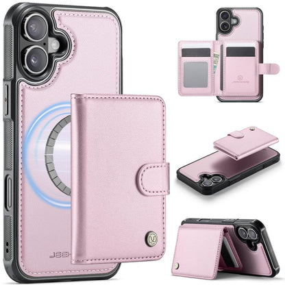JEEHOOD J09 Buckle Card Bag MagSafe Magnetic Style RFID Leather Phone Case, For iPhone 17 Pro, For iPhone 17, For iPhone Air, For iPhone 16 Pro Max