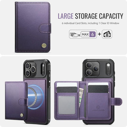 JEEHOOD J09 Buckle Card Bag MagSafe Magnetic Style RFID Leather Phone Case, For iPhone 18 Pro, For iPhone 18 Pro Max, For iPhone 17e / 16e, For iPhone 17 Pro Max