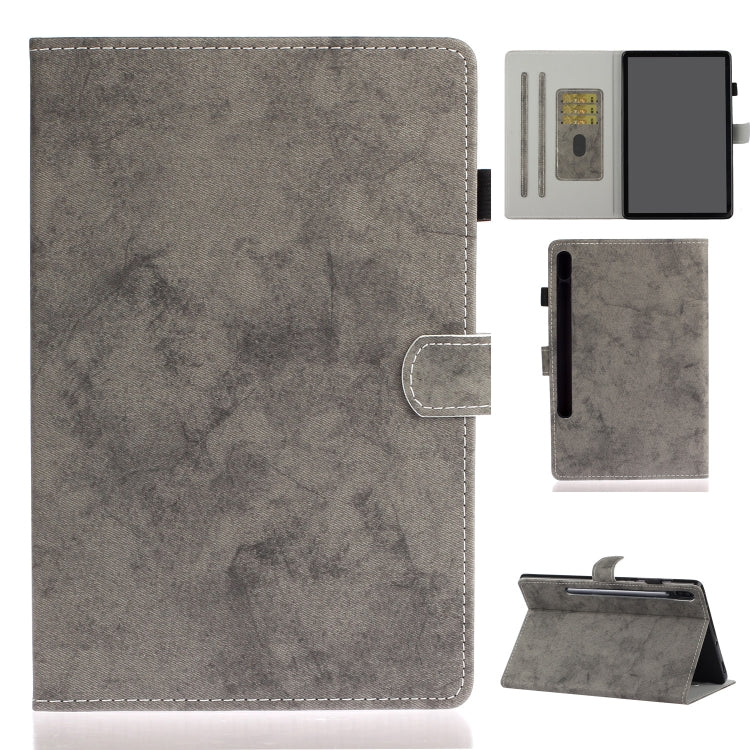 Marble Style Cloth Texture Leather Case with Bracket & Card Slot & Pen Slot & Anti Skid Strip