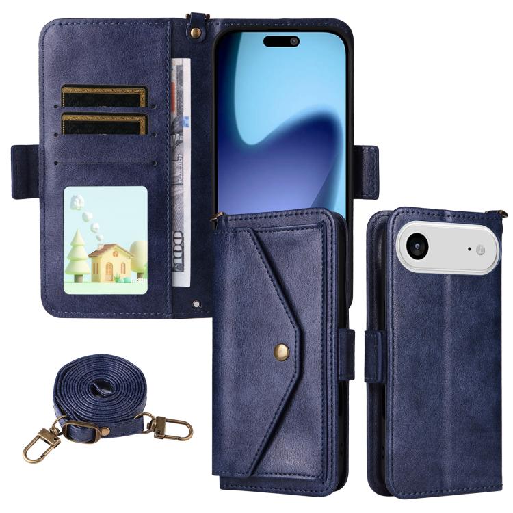Multi-card Slots Crossbody Cowhide Leather Phone Case, For iPhone Air, For iPhone 16 Pro Max, For iPhone 16 Pro, For iPhone 16 Plus