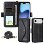 Multi-card Slots Crossbody Cowhide Leather Phone Case, For iPhone Air, For iPhone 16 Pro Max, For iPhone 16 Pro, For iPhone 16 Plus