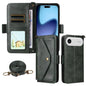 Multi-card Slots Crossbody Cowhide Leather Phone Case, For iPhone Air, For iPhone 16 Pro Max, For iPhone 16 Pro, For iPhone 16 Plus