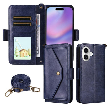 Multi-card Slots Crossbody Cowhide Leather Phone Case, For iPhone 17 Pro Max, For iPhone 17 Pro, For iPhone 17, For iPhone Air