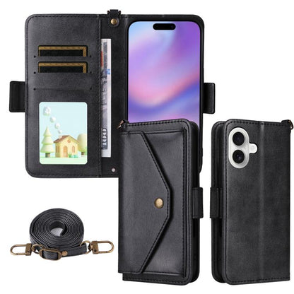 Multi-card Slots Crossbody Cowhide Leather Phone Case, For iPhone 17 Pro Max, For iPhone 17 Pro, For iPhone 17, For iPhone Air
