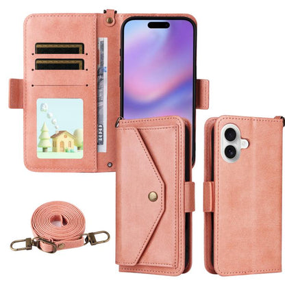 Multi-card Slots Crossbody Cowhide Leather Phone Case, For iPhone 17 Pro Max, For iPhone 17 Pro, For iPhone 17, For iPhone Air