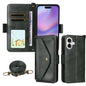Multi-card Slots Crossbody Cowhide Leather Phone Case, For iPhone 17 Pro Max, For iPhone 17 Pro, For iPhone 17, For iPhone Air