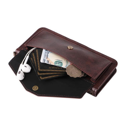 Multi-card Slots Crossbody Cowhide Leather Phone Case, For iPhone 16e, For iPhone 16 Pro Max, For iPhone 16 Pro, For iPhone 16 Plus