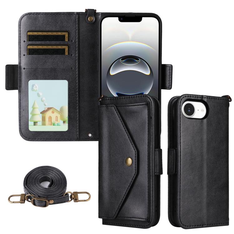 Multi-card Slots Crossbody Cowhide Leather Phone Case, For iPhone 18 Pro / 17 Pro, For iPhone 18 Pro Max / 17 Pro Max, For iPhone 17e / 16e, For iPhone 17