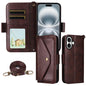 Multi-card Slots Crossbody Cowhide Leather Phone Case, For iPhone Air, For iPhone 16 Pro Max, For iPhone 16 Pro, For iPhone 16 Plus