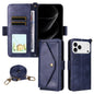 Multi-card Slots Crossbody Cowhide Leather Phone Case, For iPhone 17e / 16e, For iPhone 17 Pro Max, For iPhone 17 Pro, For iPhone 17