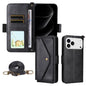 Multi-card Slots Crossbody Cowhide Leather Phone Case, For iPhone 17e / 16e, For iPhone 17 Pro Max, For iPhone 17 Pro, For iPhone 17