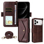 Multi-card Slots Crossbody Cowhide Leather Phone Case, For iPhone 17e / 16e, For iPhone 17 Pro Max, For iPhone 17 Pro, For iPhone 17
