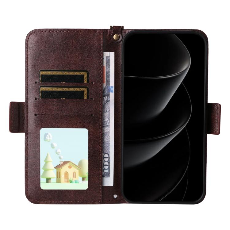 Multi-card Slots Crossbody Cowhide Leather Phone Case, For iPhone 18 Pro / 17 Pro, For iPhone 18 Pro Max / 17 Pro Max, For iPhone 17e / 16e, For iPhone 17