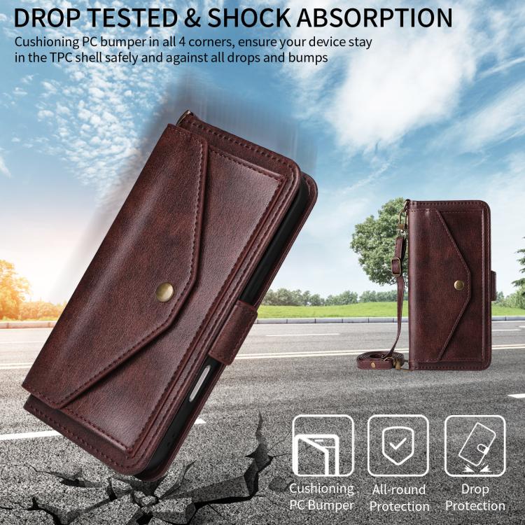 Multi-card Slots Crossbody Cowhide Leather Phone Case, For iPhone 18 Pro / 17 Pro, For iPhone 18 Pro Max / 17 Pro Max, For iPhone 17e / 16e, For iPhone 17