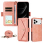 Multi-card Slots Crossbody Cowhide Leather Phone Case, For iPhone 17e / 16e, For iPhone 17 Pro Max, For iPhone 17 Pro, For iPhone 17