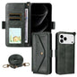 Multi-card Slots Crossbody Cowhide Leather Phone Case, For iPhone 17e / 16e, For iPhone 17 Pro Max, For iPhone 17 Pro, For iPhone 17