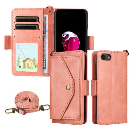 Multi-card Slots Crossbody Cowhide Leather Phone Case, For iPhone 16, For iPhone SE 2022 / 2020 / 8 / 7