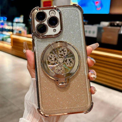Gradient Glitter Spinning Top Holder Phone Case, For iPhone 11, For iPhone 11 Pro, For iPhone XS / X, For iPhone XR