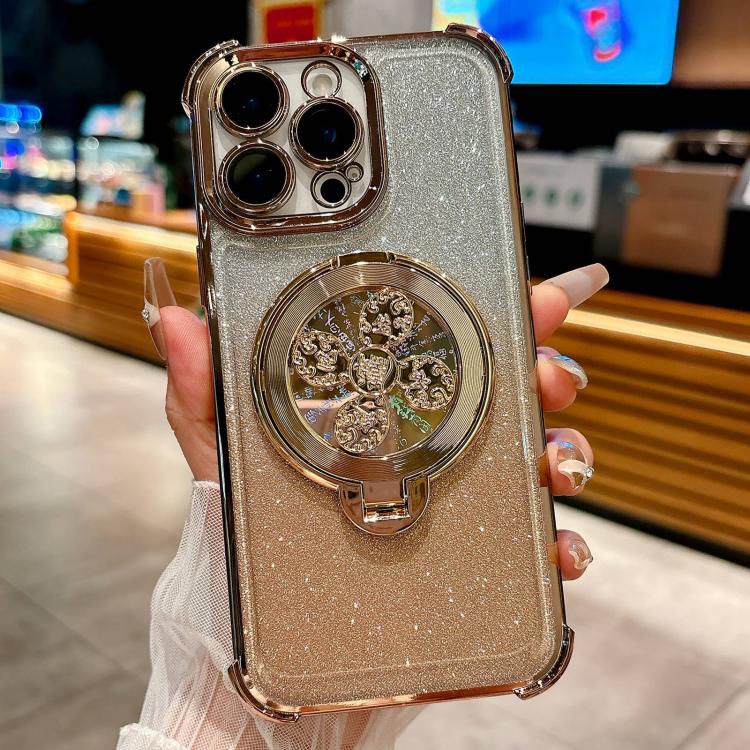 Gradient Glitter Spinning Top Holder Phone Case, For iPhone 12, For iPhone 12 Pro Max, For iPhone 12 Pro, For iPhone 11 Pro Max