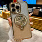 Gradient Glitter Spinning Top Holder Phone Case, For iPhone 16, For iPhone 15 Pro Max, For iPhone 15 Pro, For iPhone 15 Plus