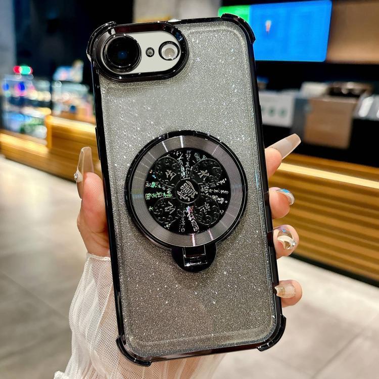 Gradient Glitter Spinning Top Holder Phone Case, For iPhone 16e, For iPhone 16 Pro Max, For iPhone 16 Pro, For iPhone 16 Plus