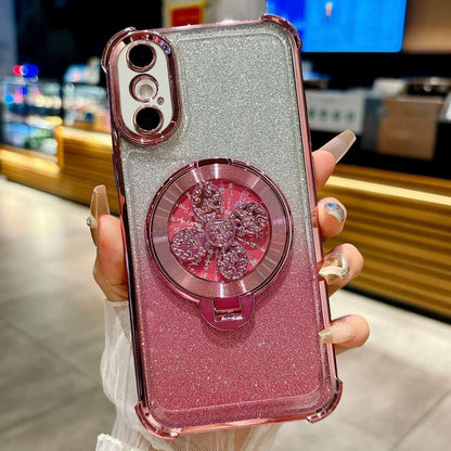 Gradient Glitter Spinning Top Holder Phone Case, For iPhone 11, For iPhone 11 Pro, For iPhone XS / X, For iPhone XR