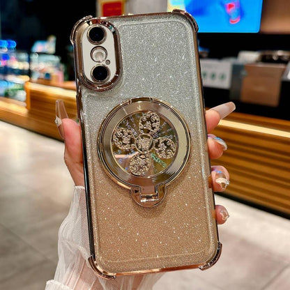 Gradient Glitter Spinning Top Holder Phone Case, For iPhone 11, For iPhone 11 Pro, For iPhone XS / X, For iPhone XR