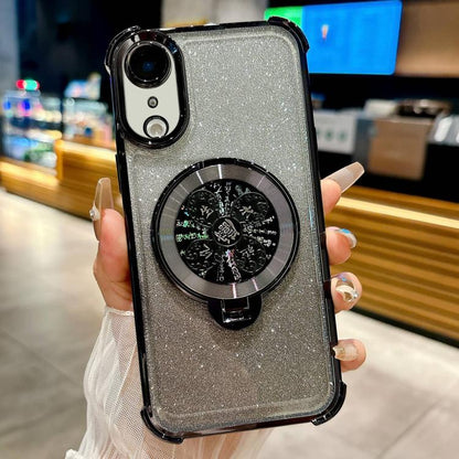 Gradient Glitter Spinning Top Holder Phone Case, For iPhone 11, For iPhone 11 Pro, For iPhone XS / X, For iPhone XR