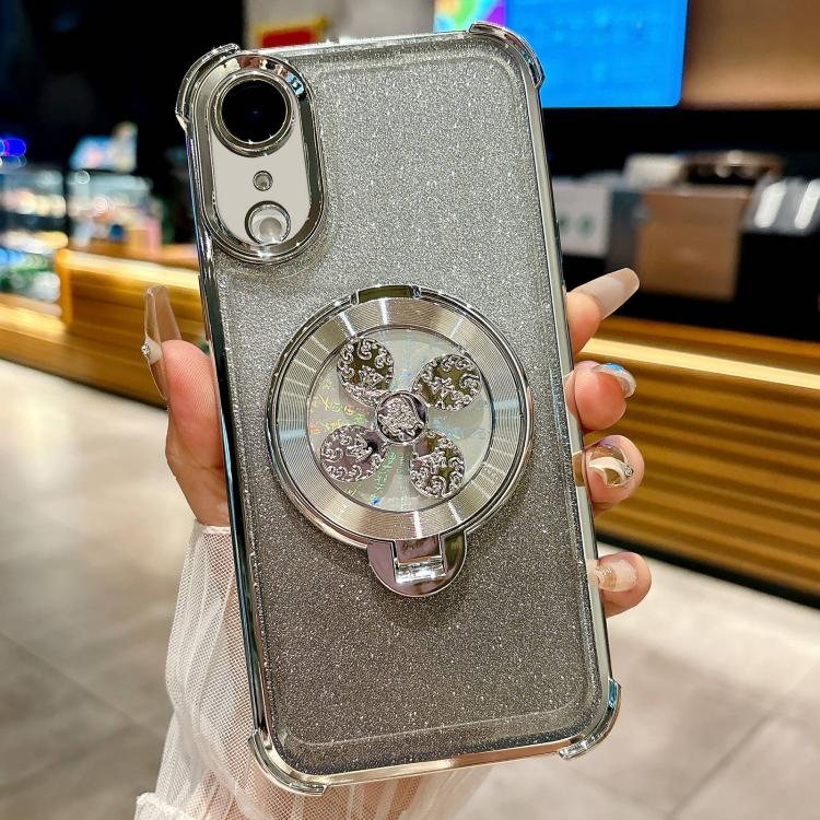 Gradient Glitter Spinning Top Holder Phone Case, For iPhone 11, For iPhone 11 Pro, For iPhone XS / X, For iPhone XR