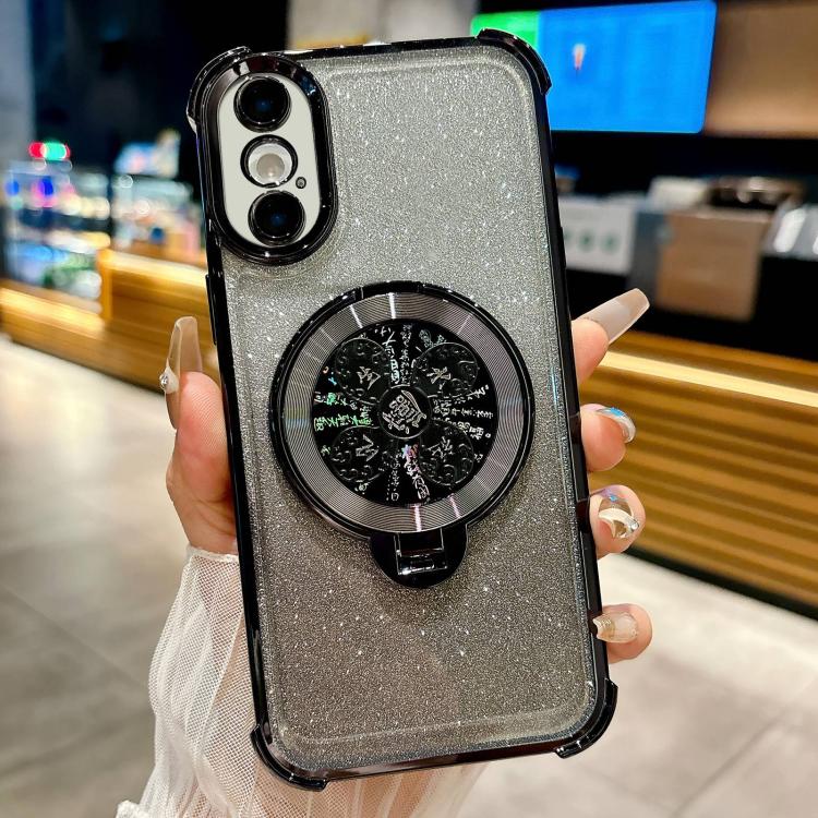 Gradient Glitter Spinning Top Holder Phone Case, For iPhone XS Max
