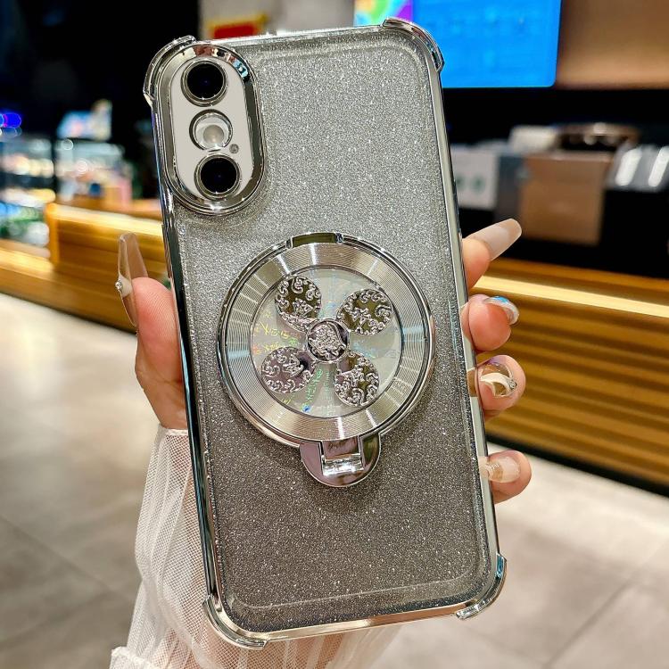 Gradient Glitter Spinning Top Holder Phone Case, For iPhone XS Max