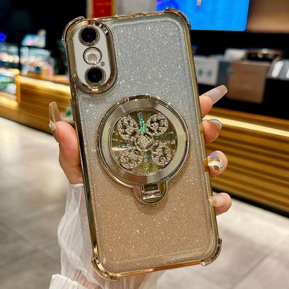 Gradient Glitter Spinning Top Holder Phone Case, For iPhone XS Max