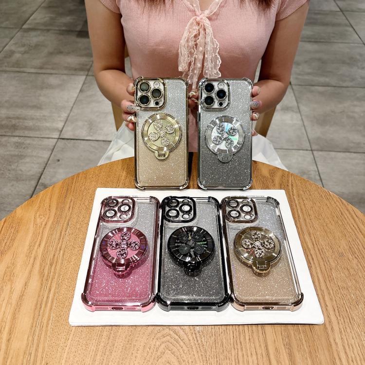 Gradient Glitter Spinning Top Holder Phone Case, For iPhone XS Max