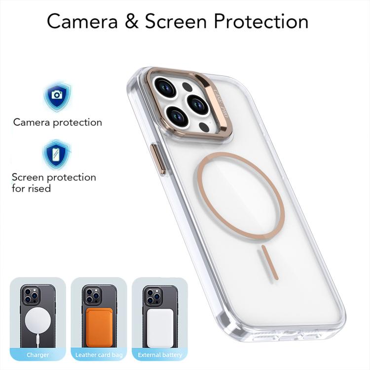 Bright Color Clear MagSafe Lens Frame Holder Phone Case