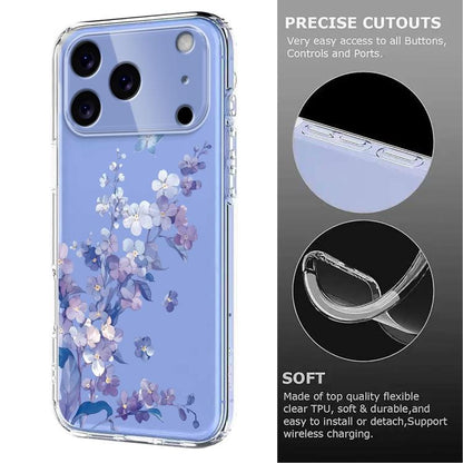 Flower Pattern Painted TPU Phone Case