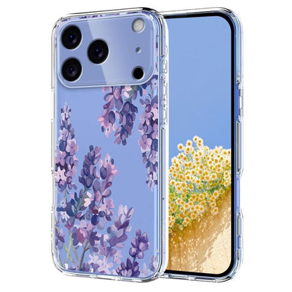 Flower Pattern Painted TPU Phone Case, For iPhone 17e / 16e, For iPhone 17 Pro Max, For iPhone 17 Pro, For iPhone 17