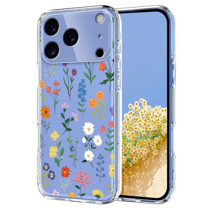 Flower Pattern Painted TPU Phone Case, For iPhone 17e / 16e, For iPhone 17 Pro Max, For iPhone 17 Pro, For iPhone 17